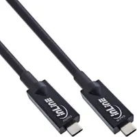 InLine Câble USB 3.2 Gen.2 AOC, USB-C mâle/mâle, noir, 10m