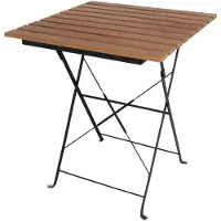 Bolero Table de patio carrée pliante avec lattes en bois artificiel 695x695x595mm