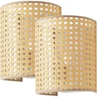 Lux.pro Applique murale 'Ascot' set de 2 pièces en optique rotin
