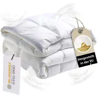 Maxiga couette en duvet toute l'année 200x200 - 80% duvet d'oie & 20% petites plumes de duvet, légère, respirante, lavable, OEKO-TEX, hypoallergénique