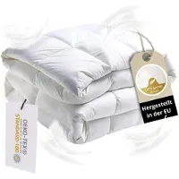 Maxiga couette d'été 135x200cm Premium 80% duvet d'oie poids de remplissage : 1000 grammes, couette d'été 100% coton & nature hypoallergénique