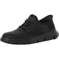SKECHERS Baskets En Cuir Garza À Enfiler, Noir - 39 1/2