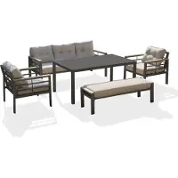 DCB Groupe Ensemble repas de jardin 7 places en aluminium