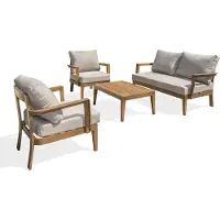 DCB Groupe Salon de jardin 4 places en aluminium
