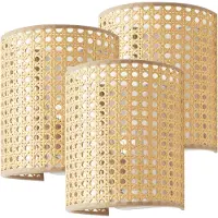 Lux.pro Applique murale 'Ascot' set de 3 pièces en optique rotin