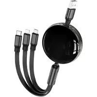 Hoco Câble 3en1 USB A vers Lightnig / Micro USB / Type C 2A X78 1m noir