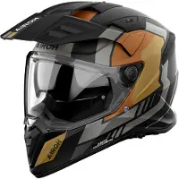 Airoh Bandit Horn, casque d aventure ,Mat Noir/Gris/Marron/Or ,XL