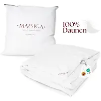 Maxiga couette d'été 200x200cm Premium 100% duvet d'oie poids de remplissage : 1600 grammes, couette d'été 100% coton & nature hypoallergénique