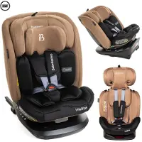 Bebelissimo - Hellios - Siège enfant 40-150 cm - 360° - RWF/FWF - ISOFIX - TOP TETHER - Harnais 5 points - Appuie-tête réglable - beige
