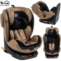 Bebelissimo - Leto - Siège enfant 40-150 cm - 360° - RWF/FWF - ISOFIX - TOP TETHER - Harnais 5 points - Appuie-tête réglable - beige