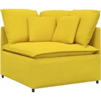 Syfax Module d'angle pour canapé modulable avec coussins jaune clair 100 cm