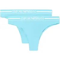 Emporio Armani pour femme. EW000406_AF19023 Lot de 2 tongs bleu journal (XL), Homewear, Coton, Turquoise
