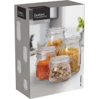 Eh Excellent Houseware Bocaux en verre avec clip RESO, 4 pièces
