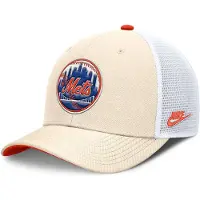 Nike Mlb Dri-fit Rise Structured New York Mets Trucker Cap Beige M-L