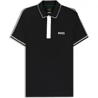 BOSS pour homme. 50559214 Polo Toc noir (L), Casuel, Sport, Tennis/Padel, Polyester, Manche courte