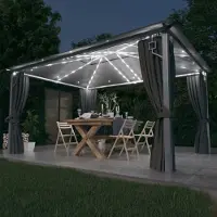 vidaXL Best Möbel Pavillon avec rideaux & guirlande lumineuse LED 4x3 m Anthracite Alu - Pavillons & Tentes de réception Cloris Neu8690163 3parcel