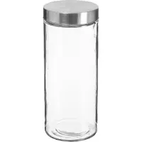 5 Five 5five Simply Smart Bocal Nixo, Bocal à provisions, verre, acier inoxydable, transparent, 2 L, 135299