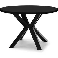Dekori.Interiors Table extensible ronde Dekori pour salle à manger ou salon, style industriel, couleur noire, finition RAL. Diamètre : 100 / 200 cm