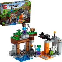 LEGO Minecraft la mine abandonnée set de construction, grotte des zombies avec figurines : slime, Steve et araignée 21166