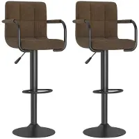 vidaXL Tabouret de bar 2 pcs tissu marron