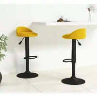 Prolenta Maison Exclusive - Lot de 2 tabourets de bar en velours jaune