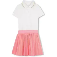 Billieblush U21830 Short Sleeve Dress Blanc,Rose 6 Years Fille