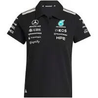 Adidas Mercedes-amg Petronas F1 Team Engineers Short Sleeve Polo Noir L Femme