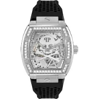 Philipp Plein Montre à affichage analogique noir / argent