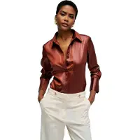 Salsa Jeans Basic Long Sleeve Shirt Marron S Femme