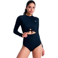 Roxy Beach Essential Woman Long Sleeve Back Zip Shorty Bleu XS Femme