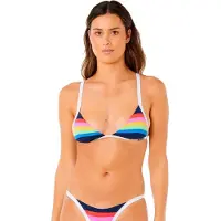 Rip Curl Surf Stripe Fixed Tri Bikini Top Multicolore M Femme