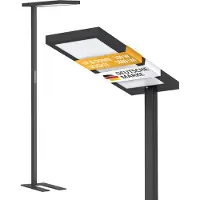 Northpoint Lampe sur pied LED pour bureau, 100 W, avec détecteur de mouvement, 195 cm, intensité variable, minuterie, noir