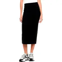 EA7 pour femme. 7W000963_AF12484 Jupe longue en maille élastique noire (XXS), Coton, Classique