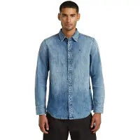 G-Star Clean Slim Fit Long Sleeve Shirt Bleu S Homme