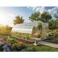 Garten Dream Serre "Optima" 2.5x8m en acier, avec polycarbonate 6mm