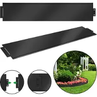 LZQ Bordure de pelouse métallique 10m, 100x18cm de haut Bordure de tonte Bordure de parterre Bordure de chemin, noir