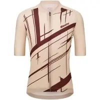 Santini Sketch Short Sleeve Jersey Beige M Homme