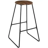 HowHomely | Tabouret de bar - 70 cm - Bois d'acacia métal