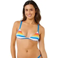 Rip Curl Surf Stripe Fixed Tri Bikini Top Multicolore S Femme