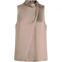 HUGO Chelina-1 10263720 Sleeveless Blouse Beige 34 Femme