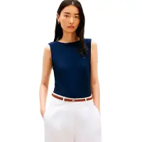 Tommy Hilfiger 5x2 Rib Boat Slim Fit Sleeveless T-shirt Bleu XS Femme