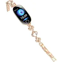 INF Montre connectée santé avec fréquence cardiaque SpO2 pression artérielle aluminium inox idéale quotidien Or rose