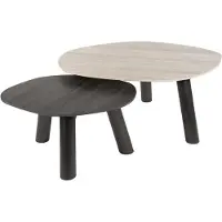 Furnlux Classic Table basse FURNLUX Twin gris clair, gris foncé et noir 100 cm (2 pièces) / Couleur principale : gris / Dimensions : 100 x 41 x 87 cm