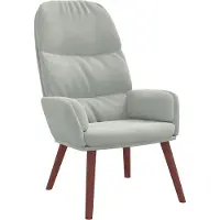 Syfax Fauteuil relax velours gris clair