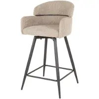 Furnlux Classic Tabouret de bar FURNLUX Curva beige et noir 50 cm / Couleur principale : beige / Dimensions : 50 x 95 x 54 cm