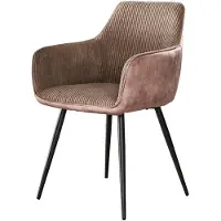 Furnlux Classic Chaise de salle à manger FURNLUX Rippe brun sable et noir 57 cm / Couleur principale : marron / Dimensions : 57 x 85 x 59 cm