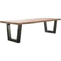 Furnlux Classic Table à manger FURNLUX en bois d'acacia et noir 300 cm / Couleur principale : marron / Dimensions : 300 x 77 x 100 cm