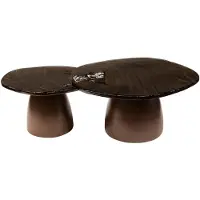 Furnlux Classic Table basse FURNLUX Eclipse cuivre 80 cm (2 pièces) / Couleur principale : marron / Dimensions : 80 x 40 x 70 cm