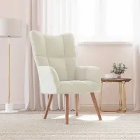 Prolenta Maison Exclusive - Fauteuil de détente en velours blanc crème