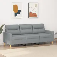 Prolenta Maison Exclusive - Canapé 3 places gris clair 180 cm tissu